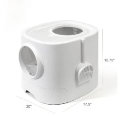 Hanamya Cat Front Entry Top Exit Cat Litter Box With Scoop, X-Large -Furry Friends 677158 PT3. AC SS1800 V1680728858