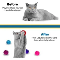 SunGrow Cat Pom Pom Balls For Indoor, Interactive Fetch & Play Toy For Arts & Crafts -Furry Friends 679590 PT3. AC SS1800 V1680882131