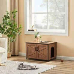 Unipaws Cat Litter Box Enclosure With Top Opening, Large -Furry Friends 680950 PT1. AC SS1800 V1666385782