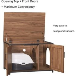 Unipaws Cat Litter Box Enclosure With Top Opening, Large -Furry Friends 680950 PT3. AC SS1800 V1666386078