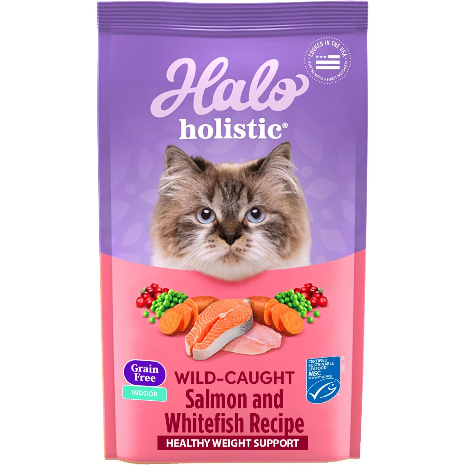 Halo Holistic Indoor Wild-Caught Salmon & Whitefish Recipe Complete Digestive Health & Healthy Weight Support Grain-Free Adult Dry Cat Food 3 Halo Holistic Indoor Wild-Caught Salmon & Whitefish Recipe Complete Digestive Health & Healthy Weight Support Grain-Free Adult Dry Cat Food