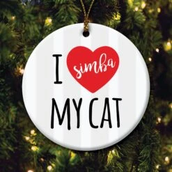 Custom Personalization Solutions I Love My Cat Personalized Christmas Tree Ornament -Furry Friends 686070 PT2. AC SS1800 V1668024048