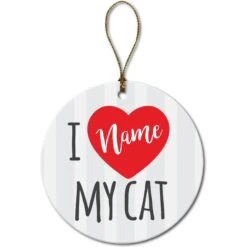 Custom Personalization Solutions I Love My Cat Personalized Christmas Tree Ornament -Furry Friends 686070 PT3. AC SS1800 V1668024579