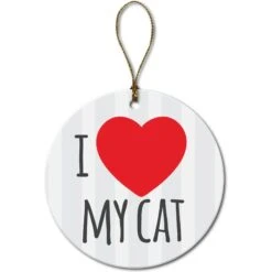 Custom Personalization Solutions I Love My Cat Personalized Christmas Tree Ornament -Furry Friends 686070 PT4. AC SS1800 V1668024631