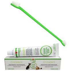 Vetoquinol Enzadent Enzymatic Poultry Flavor Dog & Cat Toothpaste & Vetoquinol Enzadent Dual-Ended Dog & Cat Toothbrush