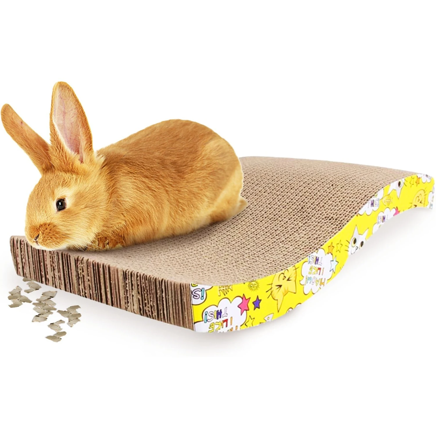 SunGrow Cardboard Cat & Rabbit Scratcher Bed, Scratch Pad For Indoor Pets 4 SunGrow Cardboard Cat & Rabbit Scratcher Bed, Scratch Pad For Indoor Pets - Image 2