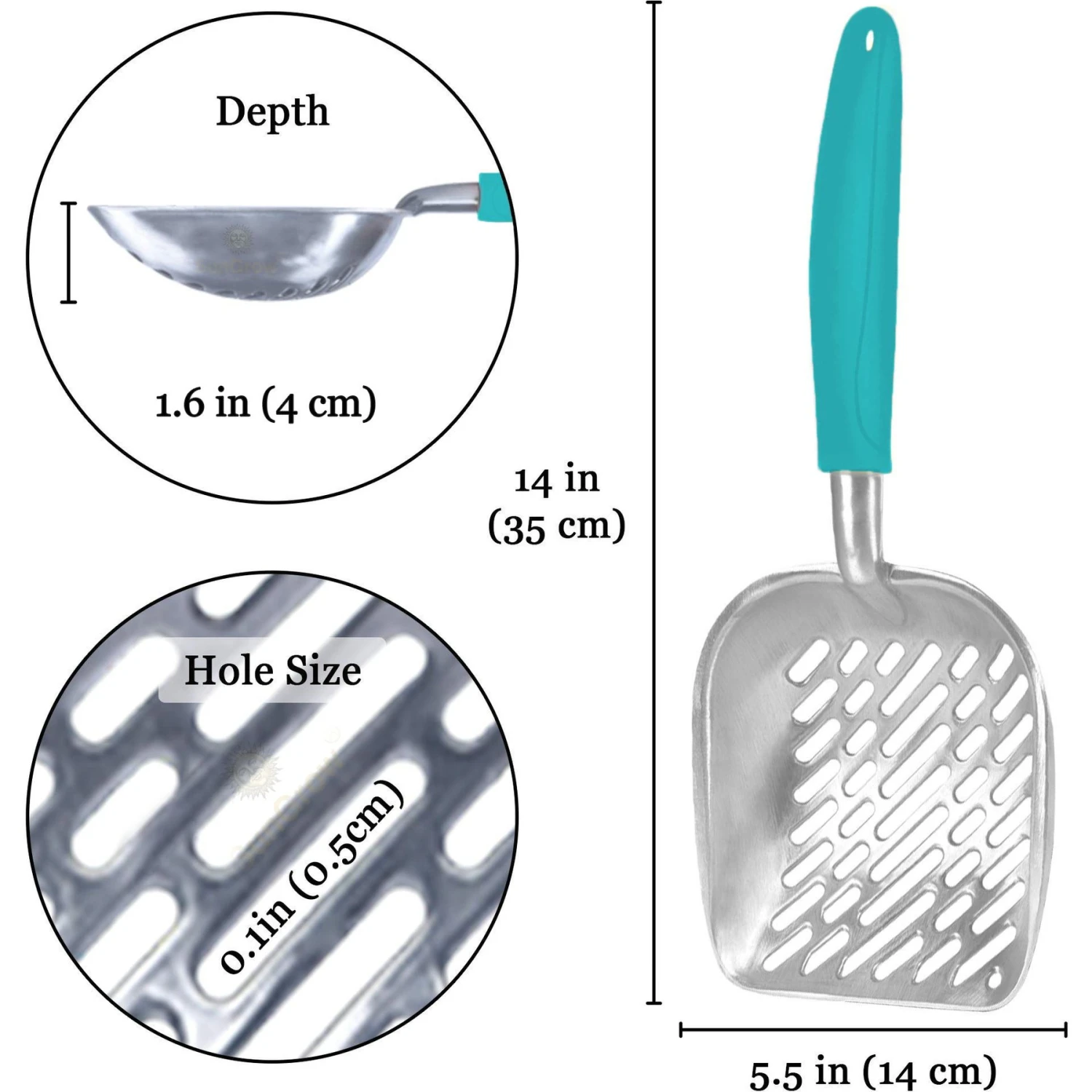 SunGrow Wide & Deep Metal Cat Litter Scooper 8 SunGrow Wide & Deep Metal Cat Litter Scooper - Image 6