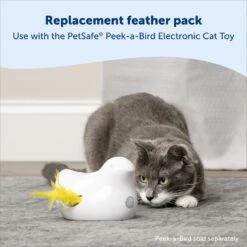 PetSafe Peek-A-Bird Replacement Feather Cat Toy, Yellow, 2 Count -Furry Friends 696502 PT1. AC SS1800 V1667344982