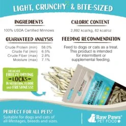 Raw Paws Freeze-Dried Smelt Minnows Dog & Cat Treats -Furry Friends 703910 PT3. AC SS1800 V1667947822
