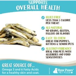 Raw Paws Freeze-Dried Smelt Minnows Dog & Cat Treats -Furry Friends 703910 PT4. AC SS1800 V1667949280
