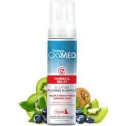 TropiClean OxyMed Waterless Hairball Relief Cat Dry Shampoo & Conditioner, 7.4-oz Bottle