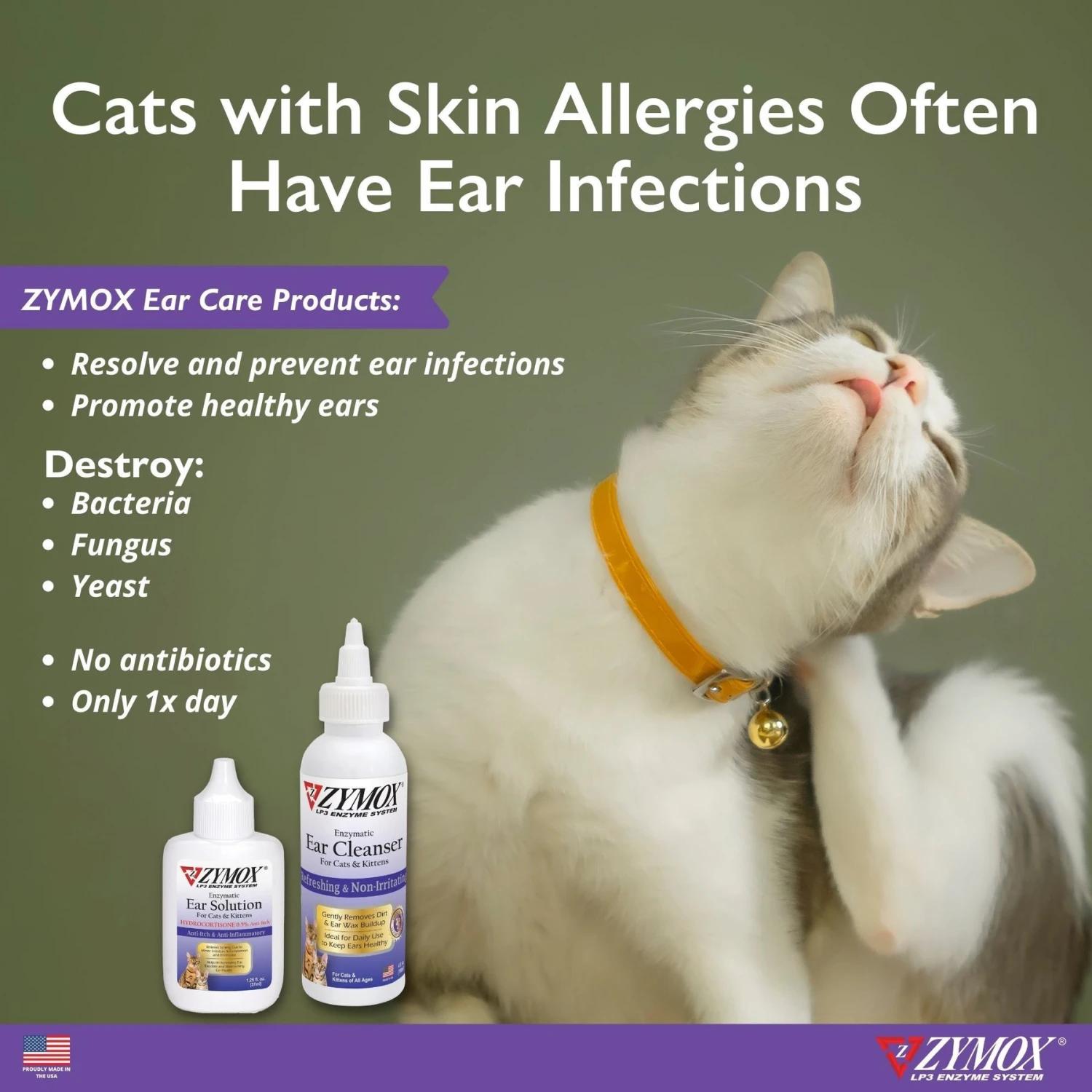 Zymox Enzymatic Cat & Kitten Topical Cream With 0.5% Hydrocortisone, 1-oz Tube 7 Zymox Enzymatic Cat & Kitten Topical Cream With 0.5% Hydrocortisone, 1-oz Tube - Image 5