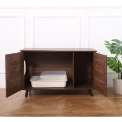 Sam's Pets Becky Box Enclosure End Table Cat Litter, Brown, Medium -Furry Friends 713035 PT3. AC SS1800 V1669239519