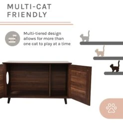 Sam's Pets Becky Box Enclosure End Table Cat Litter, Brown, Medium -Furry Friends 713035 PT7. AC SS1800 V1669239520