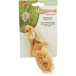 Ethical Pet Skinneeez Forest Creature Stuffing-Free Plush Cat Toy With Catnip, Color Varies