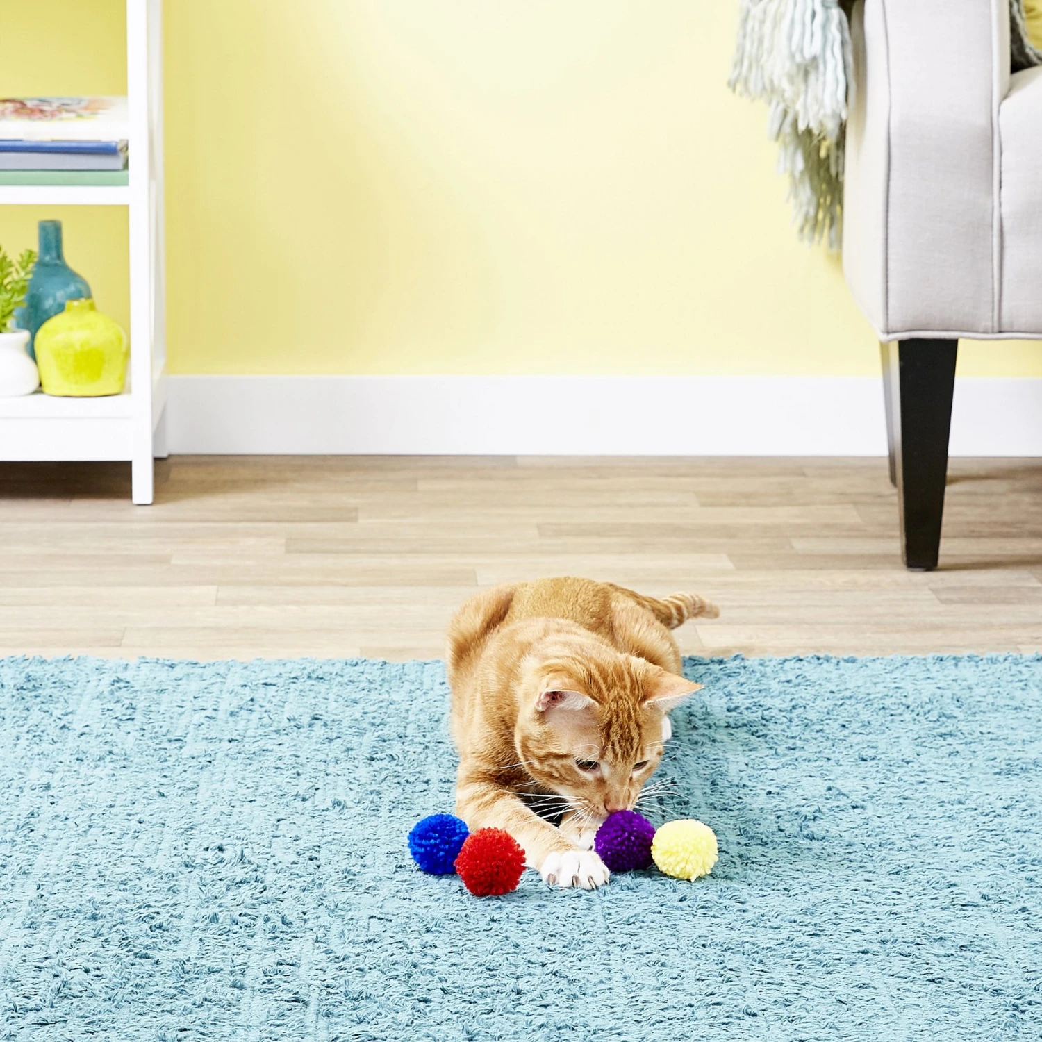 Ethical Pet Wool Pom Poms Cat Toy With Catnip 5 Ethical Pet Wool Pom Poms Cat Toy With Catnip - Image 3