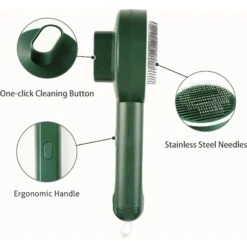 Fido Fave Self-Cleaning UV Sterilization Cat Slicker Brush, Green, Medium 14 Fido Fave Self-Cleaning UV Sterilization Cat Slicker Brush, Green, Medium -Furry Friends 715022 PT3. AC SS1800 V1669397225