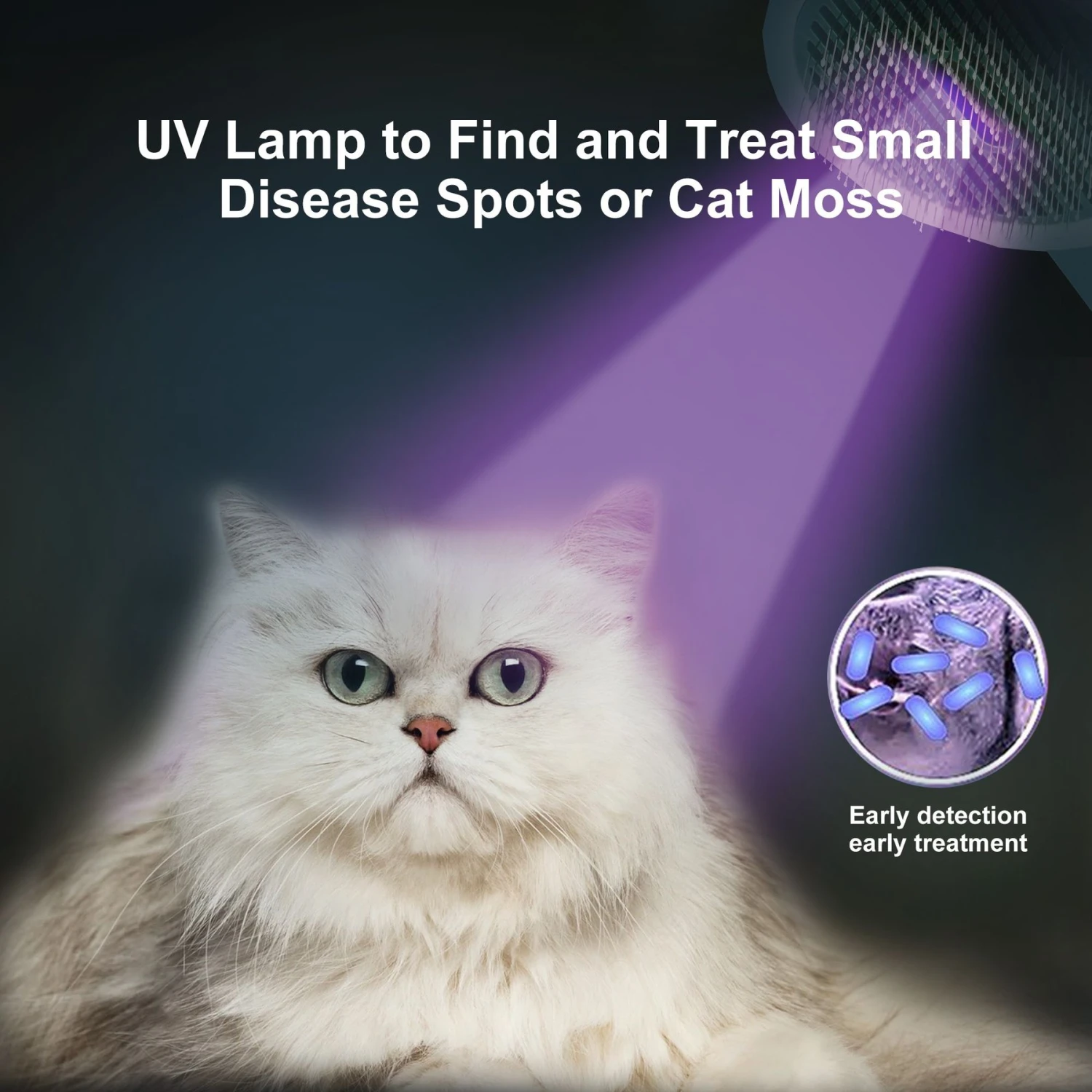 Fido Fave Self-Cleaning UV Sterilization Cat Slicker Brush, Green, Medium 10 Fido Fave Self-Cleaning UV Sterilization Cat Slicker Brush, Green, Medium - Image 8