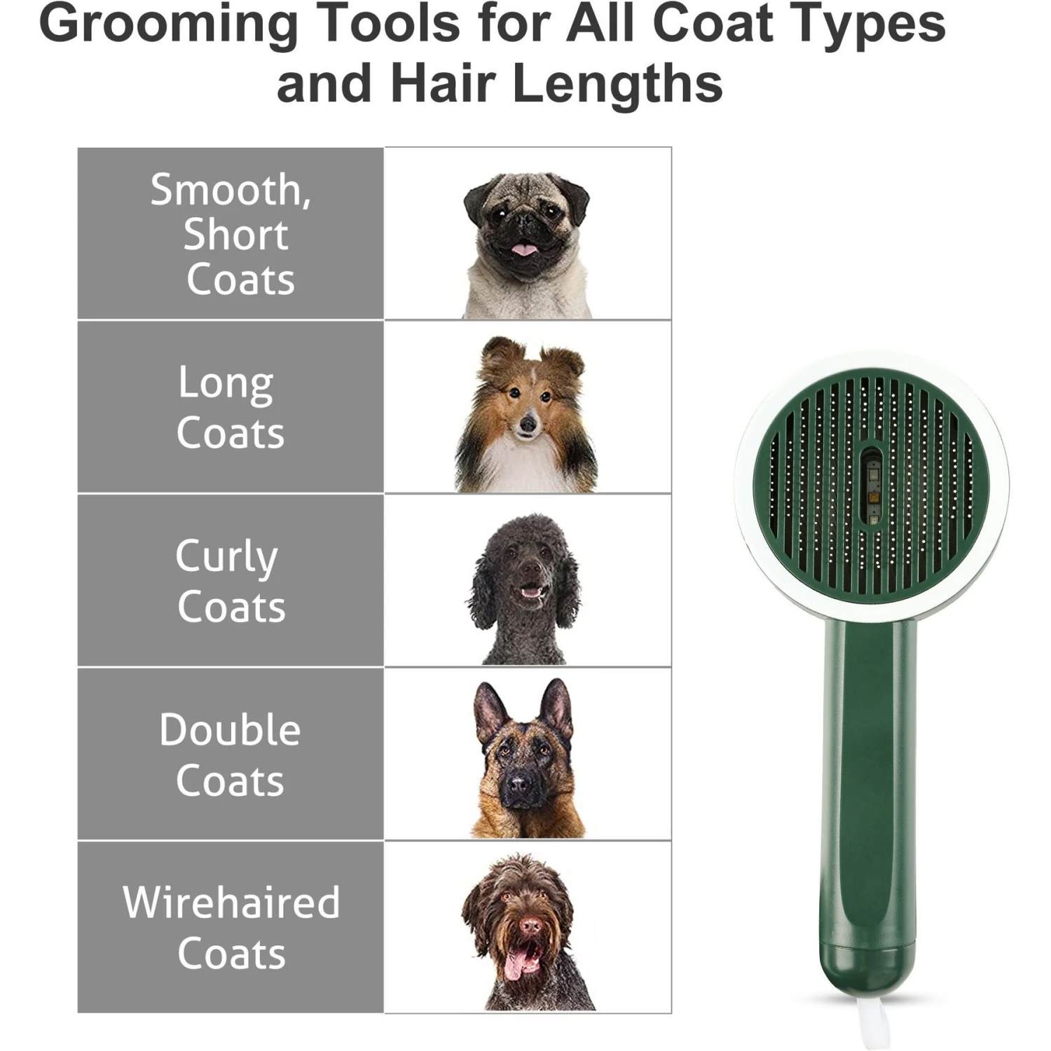 Fido Fave Self-Cleaning UV Sterilization Cat Slicker Brush, Green, Medium 11 Fido Fave Self-Cleaning UV Sterilization Cat Slicker Brush, Green, Medium - Image 9