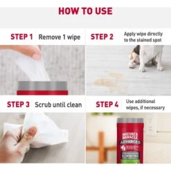 Nature's Miracle Advanced Hard Surfaces Stain & Odor Eliminator Wipes, 30 Count -Furry Friends 716550 PT4. AC SS1800 V1669679835