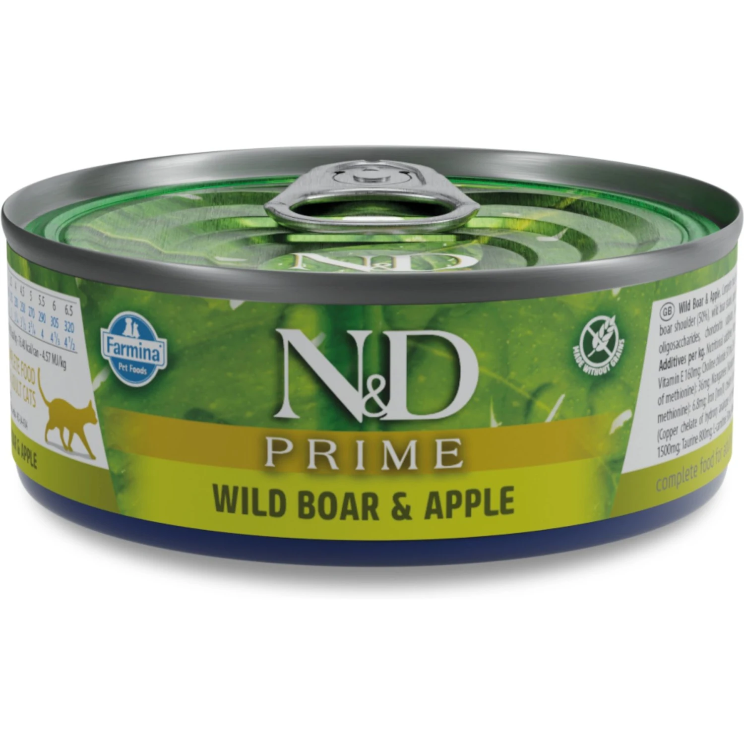 Farmina N&D Prime Boar & Apple Grain-Free Wet Cat Food, 2.46-oz Can, Case Of 24 3 Farmina N&D Prime Boar & Apple Grain-Free Wet Cat Food, 2.46-oz Can, Case Of 24