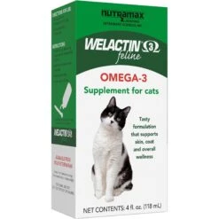 Nutramax Welactin Omega-3 Fish Oil Liquid Skin & Coat Supplement For Cats, 4-oz