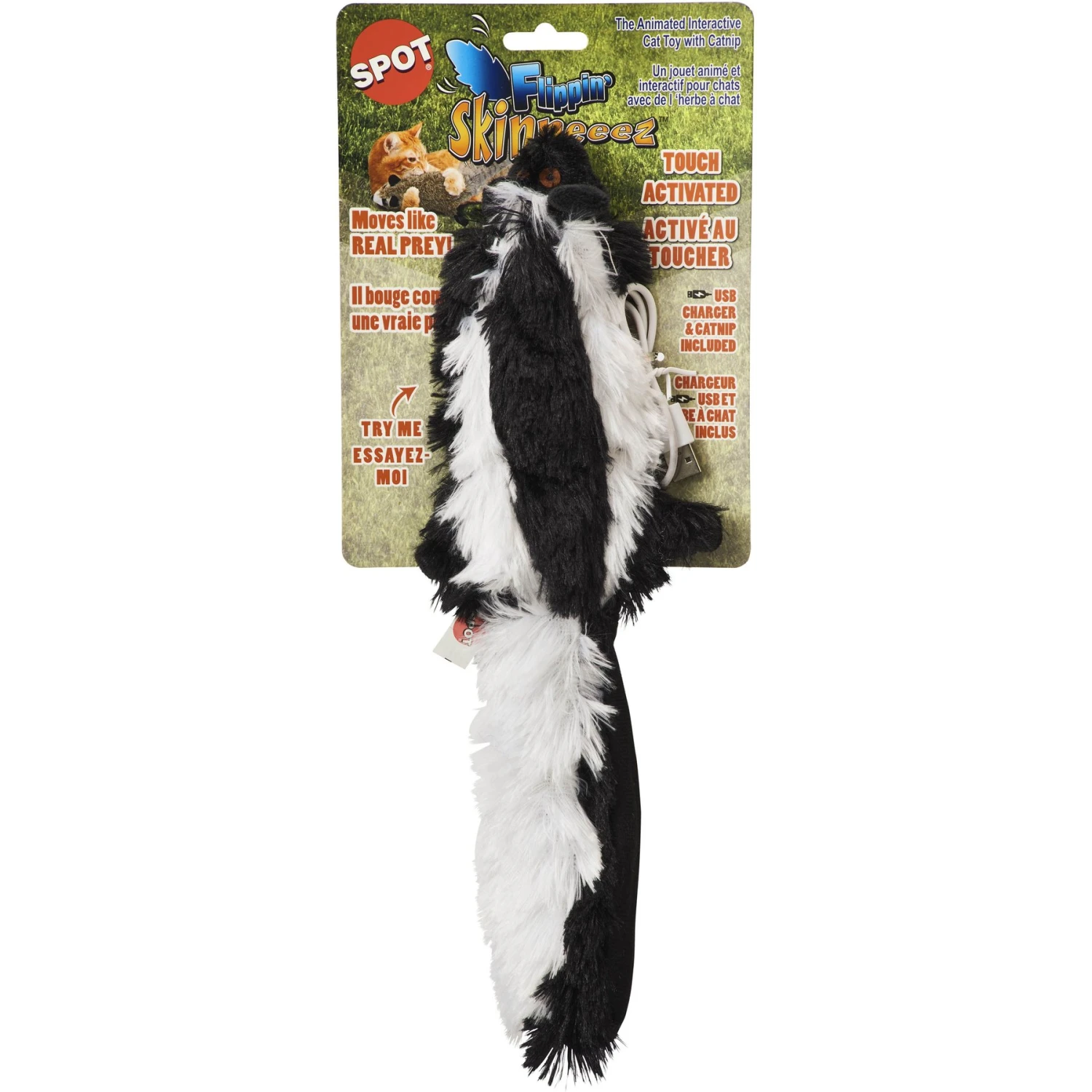 Ethical Pet Flippin' Skinneeez Skunk Exercise Cat Toy With Catnip, Assorted 3 Ethical Pet Flippin' Skinneeez Skunk Exercise Cat Toy With Catnip, Assorted