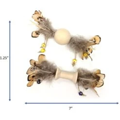 Ethical Pet Love The Earth Wood Feather Plush Cat Toy, Assorted -Furry Friends 736574 PT4. AC SS1800 V1683296924