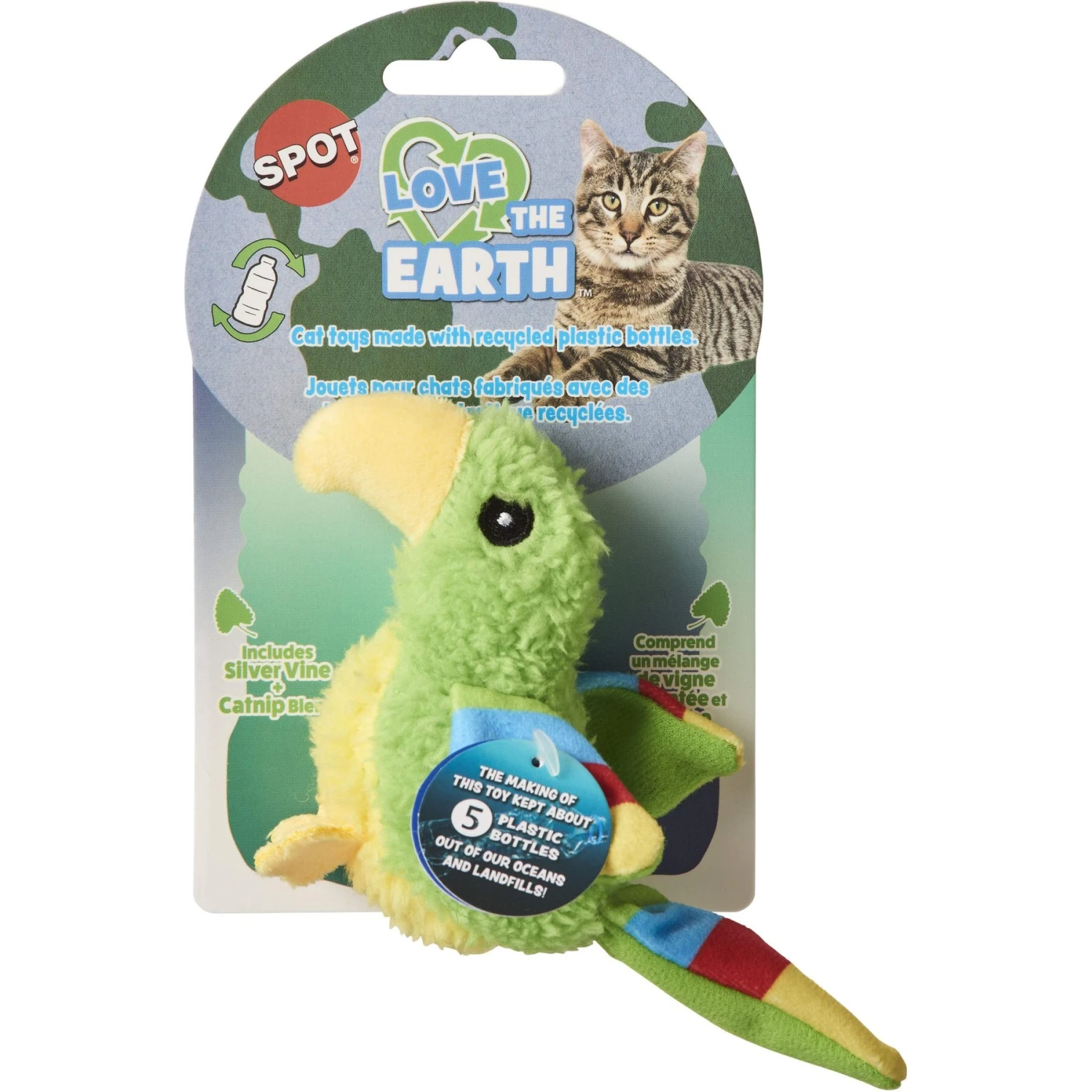 Ethical Pet Love The Earth Parrot Plush Cat Toy With Catnip, Assorted 5 Ethical Pet Love The Earth Parrot Plush Cat Toy With Catnip, Assorted - Image 3