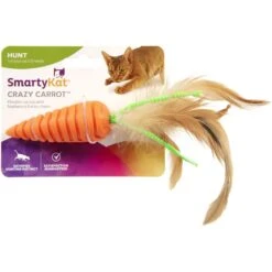 SmartyKat Crazy Carrot Flexible Bat & Chase Cat Toy -Furry Friends 736862 PT1. AC SS1800 V1698092892