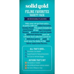 Solid Gold Feline Favorites Variety Pack Grain-Free Wet Cat Food, 3-oz Can, Case Of 12 -Furry Friends 739190 PT7. AC SS1800 V1684874445