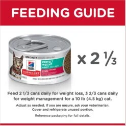 Hill's Science Diet Adult Perfect Weight Liver & Chicken Entree Canned Cat Food -Furry Friends 74246 PT8. AC SS1800 V1609449442