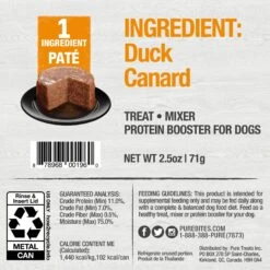 PureBites Dog Pates Duck Food Topping, 2.5-oz Can -Furry Friends 750702 PT1. AC SS1800 V1677594367