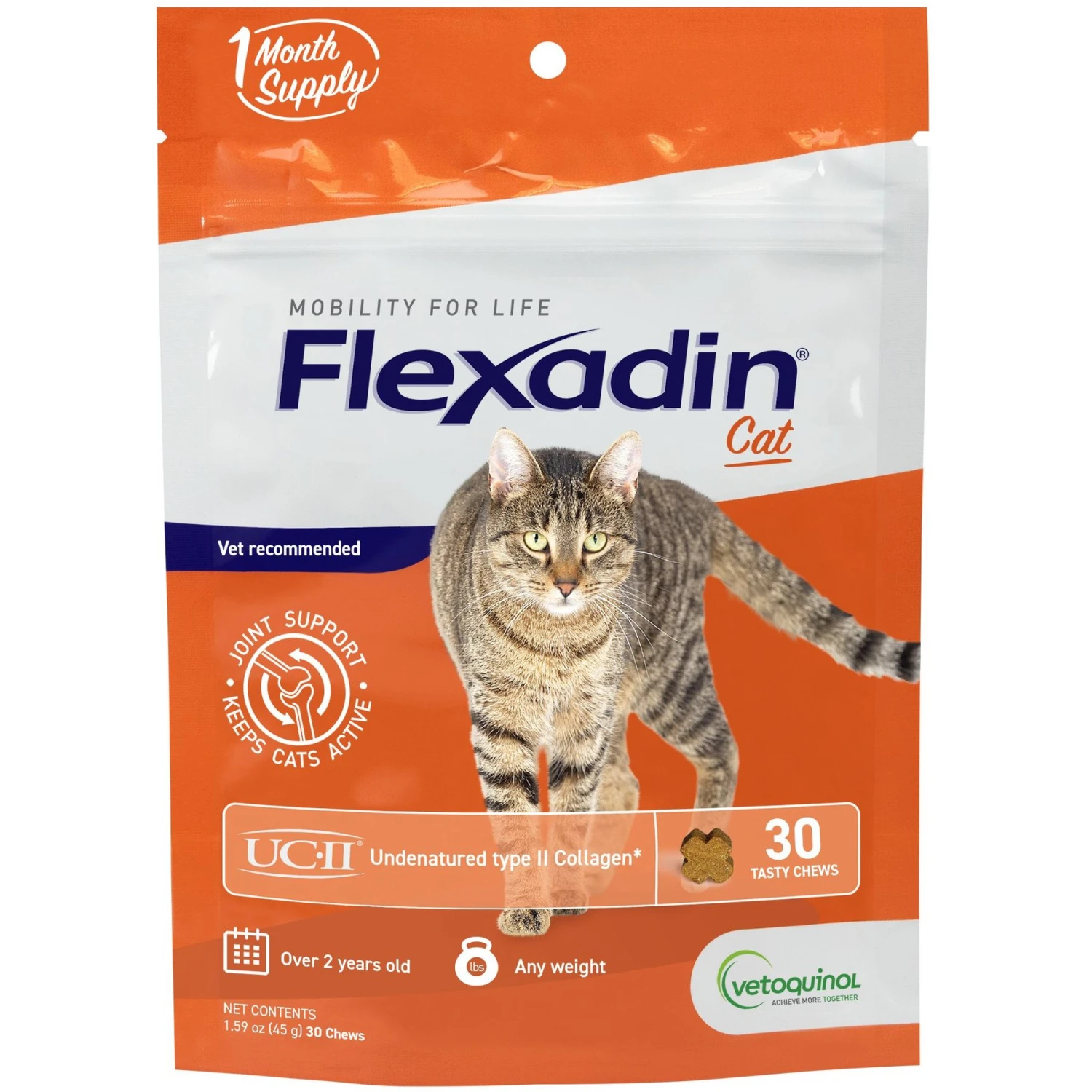 Vetoquinol Flexadin With UCII Cat Supplement, 1.59-oz Bag, 30 Count 3 Vetoquinol Flexadin With UCII Cat Supplement, 1.59-oz Bag, 30 Count