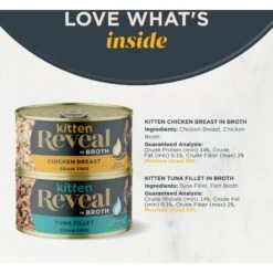 Reveal Natural Limited Ingredient Grain-Free Chicken & Tuna In Broth Variety Pack Wet Kitten Food, 2.47-oz, Case Of 8 11 Reveal Natural Limited Ingredient Grain-Free Chicken & Tuna In Broth Variety Pack Wet Kitten Food, 2.47-oz, Case Of 8 -Furry Friends 752510 PT2. AC SS1800 V1674068986