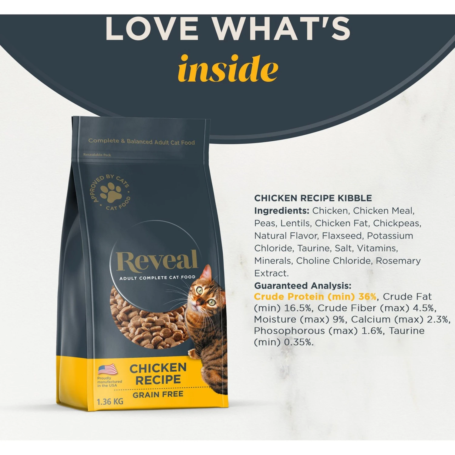 Reveal Natural Complete & Balanced Grain-Free Chicken Recipe Dry Cat Food, 3-lb Bag 5 Reveal Natural Complete & Balanced Grain-Free Chicken Recipe Dry Cat Food, 3-lb Bag - Image 3