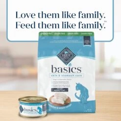 Blue Buffalo Basics Skin & Stomach Care Grain-Free Formula Fish & Potato Indoor Adult Dry Cat Food -Furry Friends 75581 PT8. AC SS1800 V1646275591