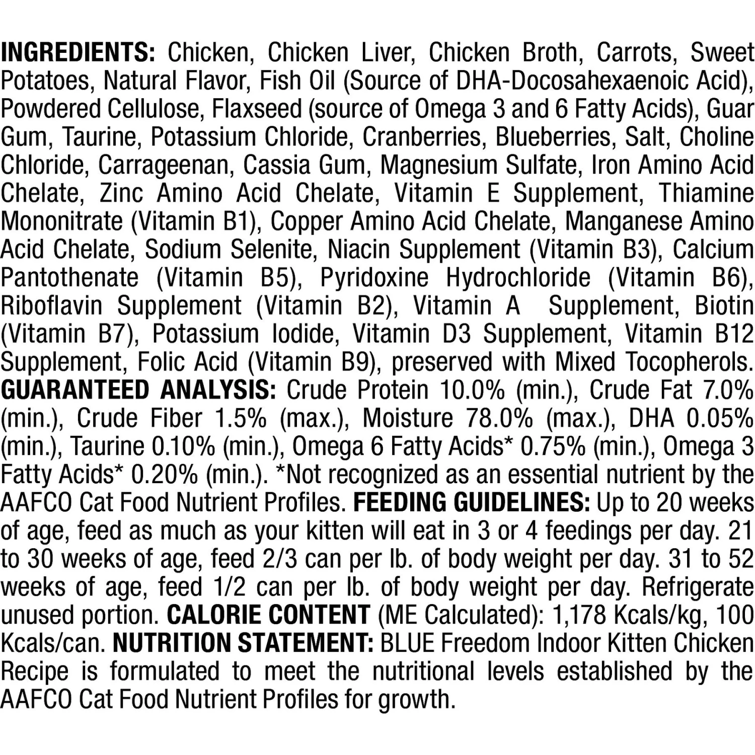 Blue Buffalo Freedom Indoor Kitten Chicken Recipe Grain-Free Canned Cat Food 5 Blue Buffalo Freedom Indoor Kitten Chicken Recipe Grain-Free Canned Cat Food - Image 3