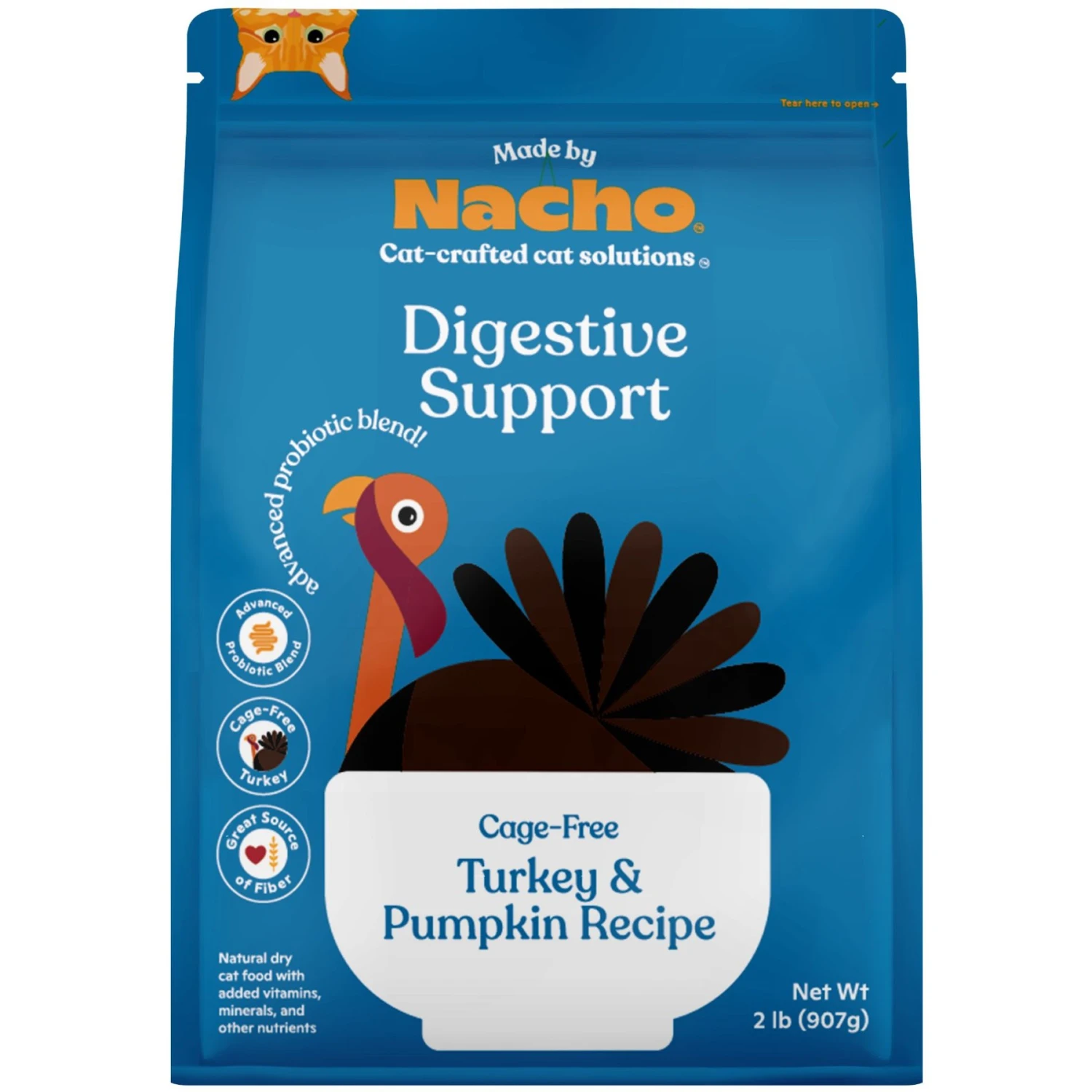 Made By Nacho Digestive Support Cage-Free Turkey & Pumpkin Recipe Dry Cat Food 3 Made By Nacho Digestive Support Cage-Free Turkey & Pumpkin Recipe Dry Cat Food