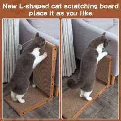 Coziwow L-Shaped Cat Scratcher Toy With Catnip, Walnut -Furry Friends 756734 PT2. AC SS1800 V1692714275