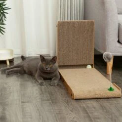 Coziwow L-Shaped Cat Scratcher Toy With Catnip, Walnut -Furry Friends 756734 PT3. AC SS1800 V1686072030