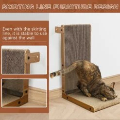 Coziwow L-Shaped Cat Scratcher Toy With Catnip, Walnut -Furry Friends 756734 PT7. AC SS1800 V1686072088