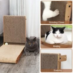 Coziwow L-Shaped Cat Scratcher Toy With Catnip, Walnut -Furry Friends 756734 PT8. AC SS1800 V1686072613