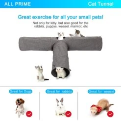 Ownpets T Shape Tunnel Cat Toy -Furry Friends 759094 PT2. AC SS1800 V1674512078
