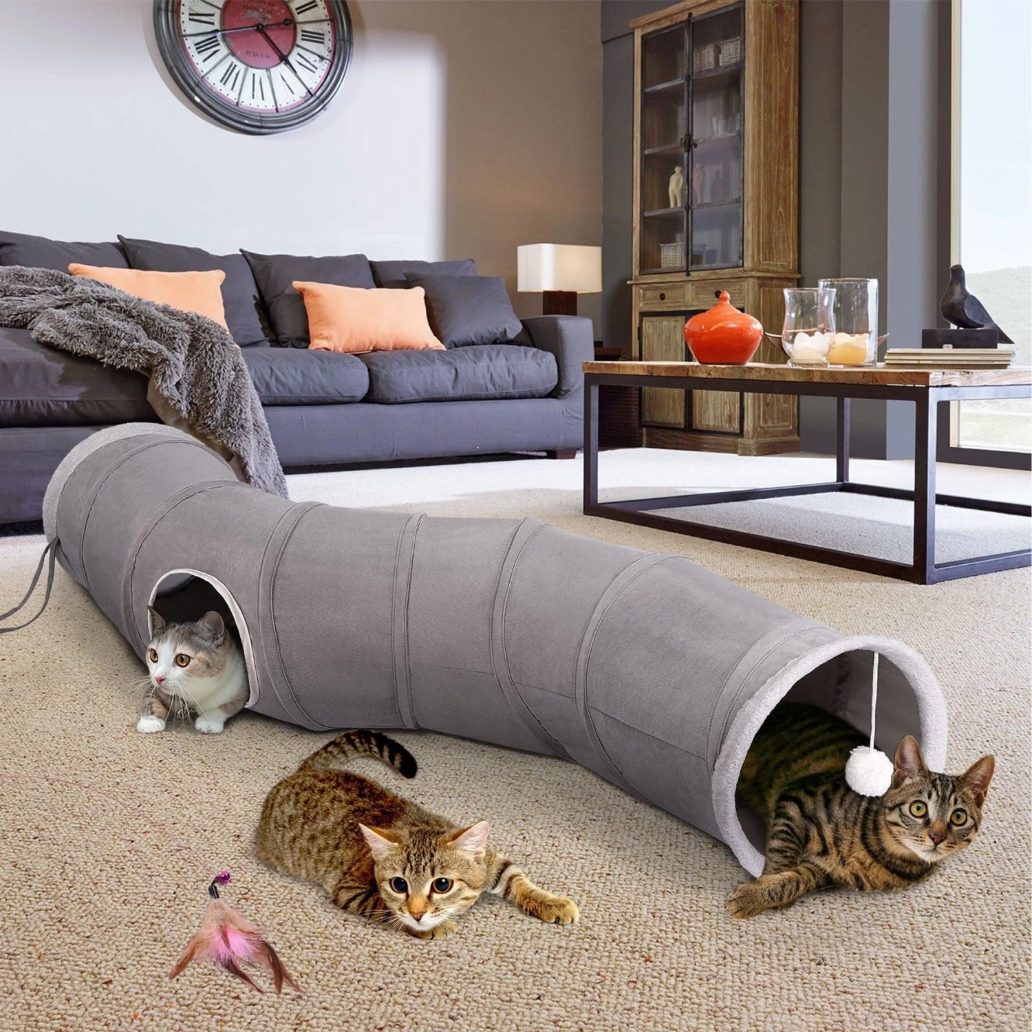 Ownpets S Shape Tunnel Cat Toy 4 Ownpets S Shape Tunnel Cat Toy - Image 2