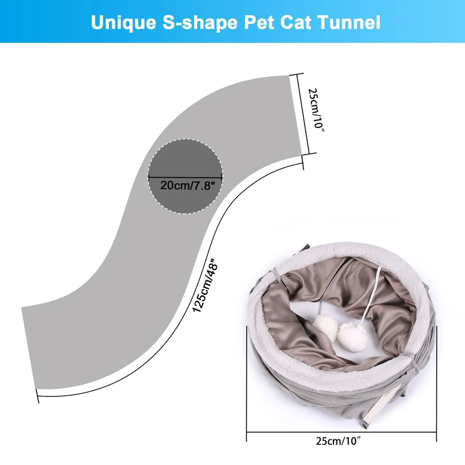 Ownpets S Shape Tunnel Cat Toy 9 Ownpets S Shape Tunnel Cat Toy - Image 7