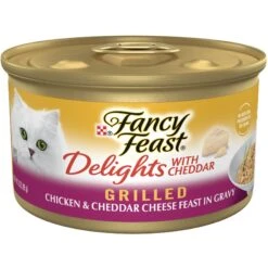 Fancy Feast Delights With Cheddar Grilled Chicken & Cheddar Cheese Feast In Gravy Canned Cat Food