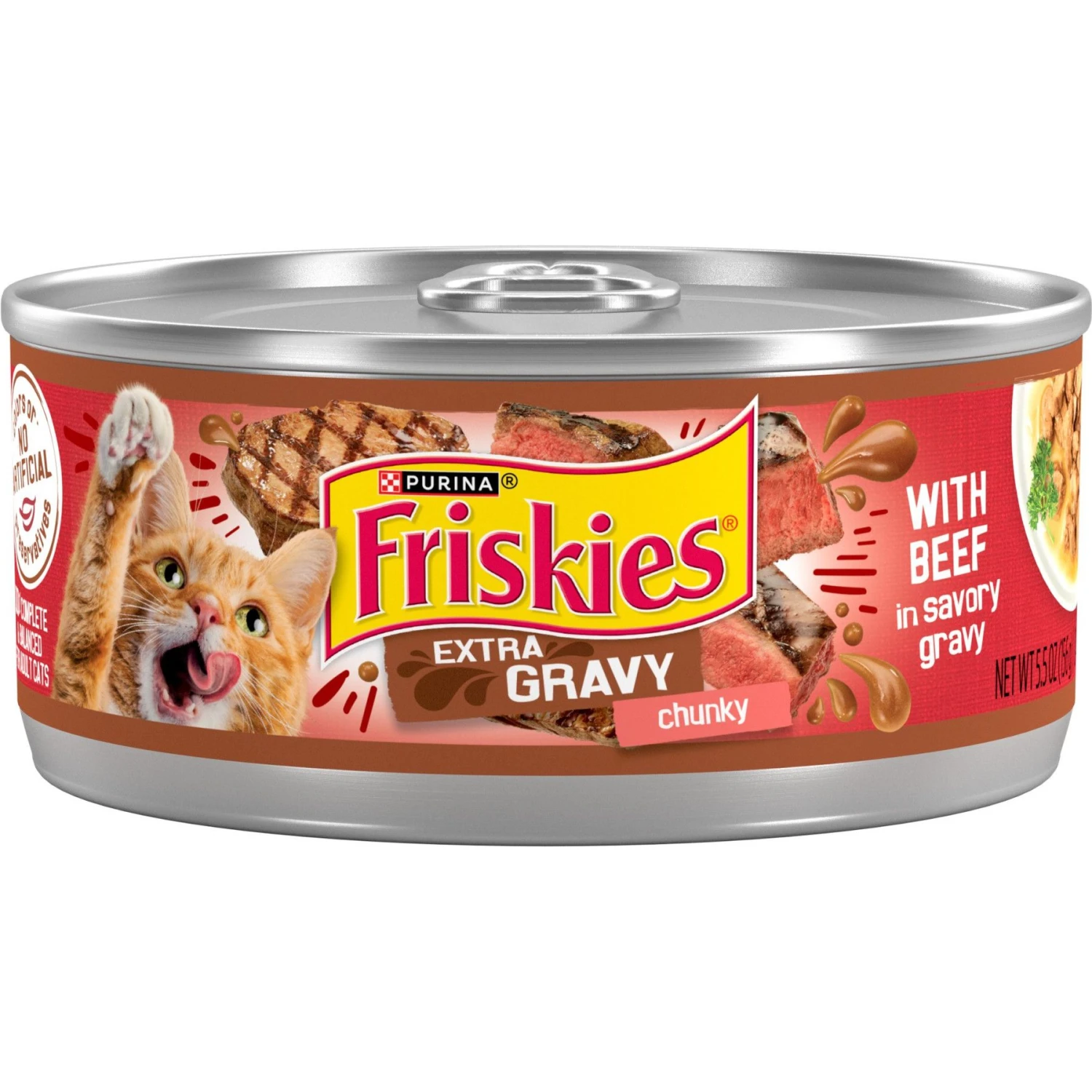 Friskies Extra Gravy Chunky With Beef In Savory Gravy Canned Cat Food 3 Friskies Extra Gravy Chunky With Beef In Savory Gravy Canned Cat Food