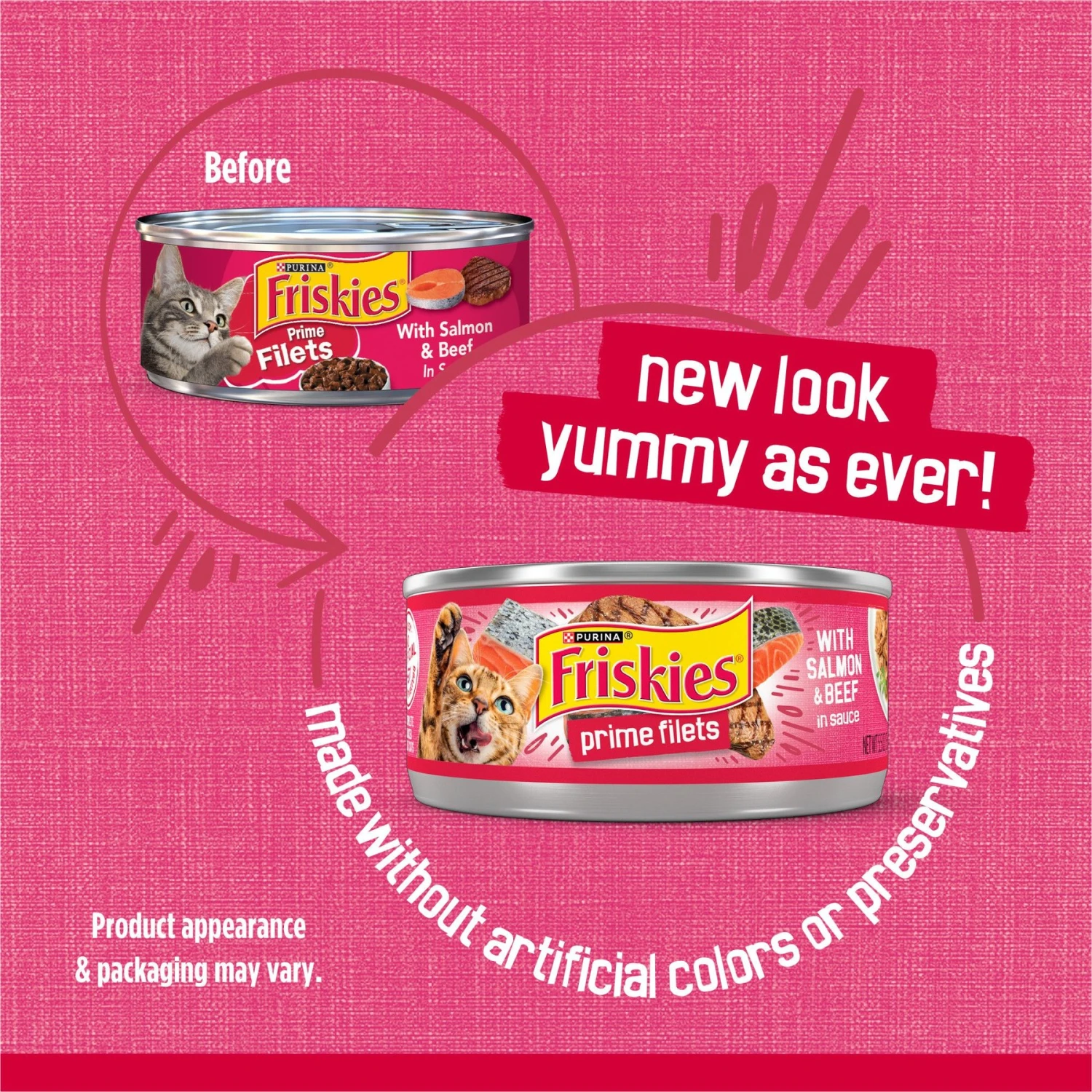 Friskies Prime Filets With Salmon & Beef In Sauce Canned Cat Food 4 Friskies Prime Filets With Salmon & Beef In Sauce Canned Cat Food - Image 2