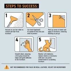 Emmy's Best Pet Products Stop The Scratch Furniture Protector Tape Sheets Cat Scratching Deterrent, 12 Count -Furry Friends 767374 PT4. AC SS1800 V1676491990